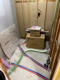 モダンな石目柄で心地よい浴室空間を 港区H様邸 モダンな石目柄で心地よい浴室空間を 港区H様邸